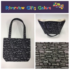 Medium Tote Bag - Farm Sweet Farm - Charcoal Medium Tote Bag - Farm Sweet Farm - Charcoal